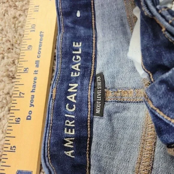 American Eagle Shorts Womens 4 Cury High-Rise Shortie Cut Off Dark Wash Denim - Picture 3 of 8